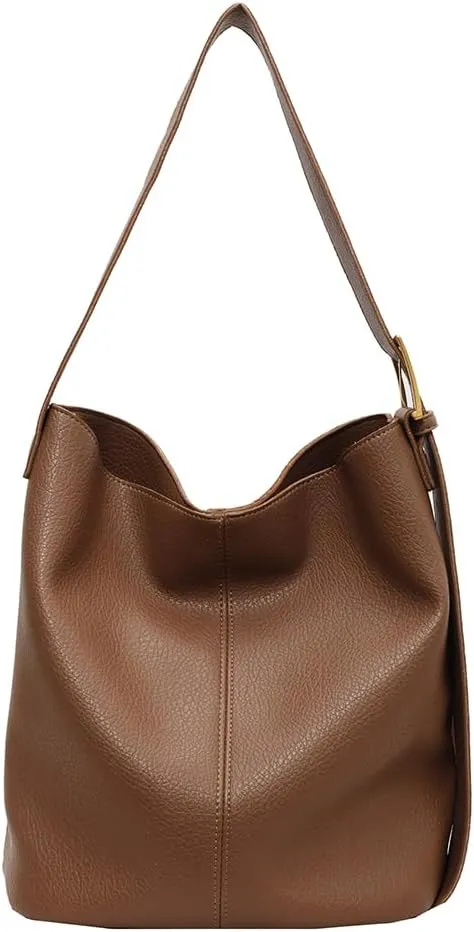 Women's Leather Hobo Shoulder Bag,Large capacity shoulder bag
