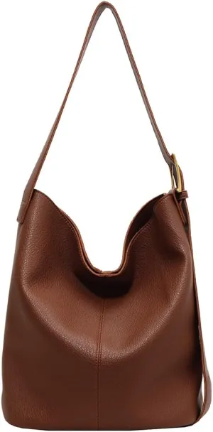 Women's Leather Hobo Shoulder Bag,Large capacity shoulder bag