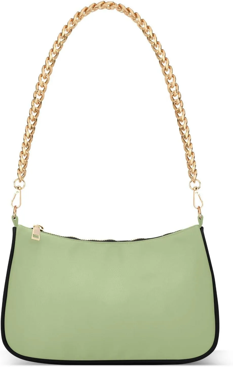 Womens Shoulder Bag for Women Girls Hobo Tote Handbag Gold Chain Crossbody Bag with Zipper Clutch Purse Handbags