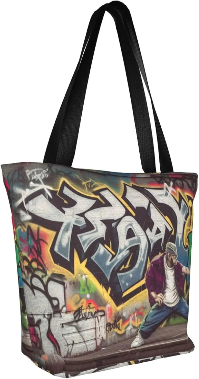 Women's Shoulder Bag with Karate Boy Vector Changeable Belt Color Printed Handbag Tote Bag Shopping Bags
