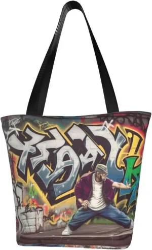 Women's Shoulder Bag with Karate Boy Vector Changeable Belt Color Printed Handbag Tote Bag Shopping Bags