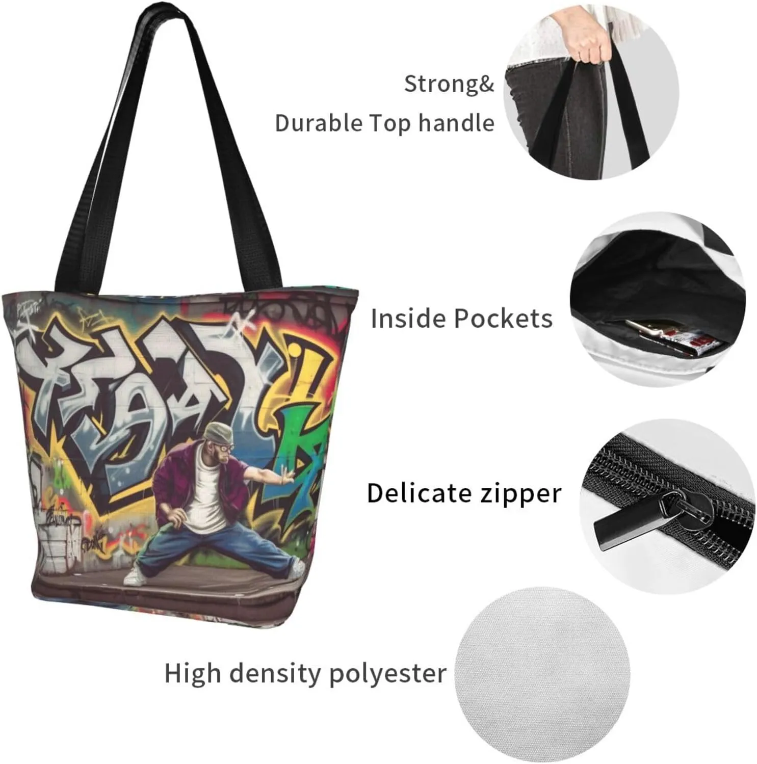 Women's Shoulder Bag with Karate Boy Vector Changeable Belt Color Printed Handbag Tote Bag Shopping Bags