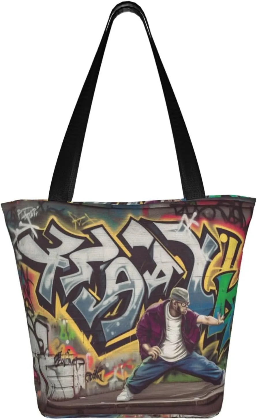 Women's Shoulder Bag with Karate Boy Vector Changeable Belt Color Printed Handbag Tote Bag Shopping Bags