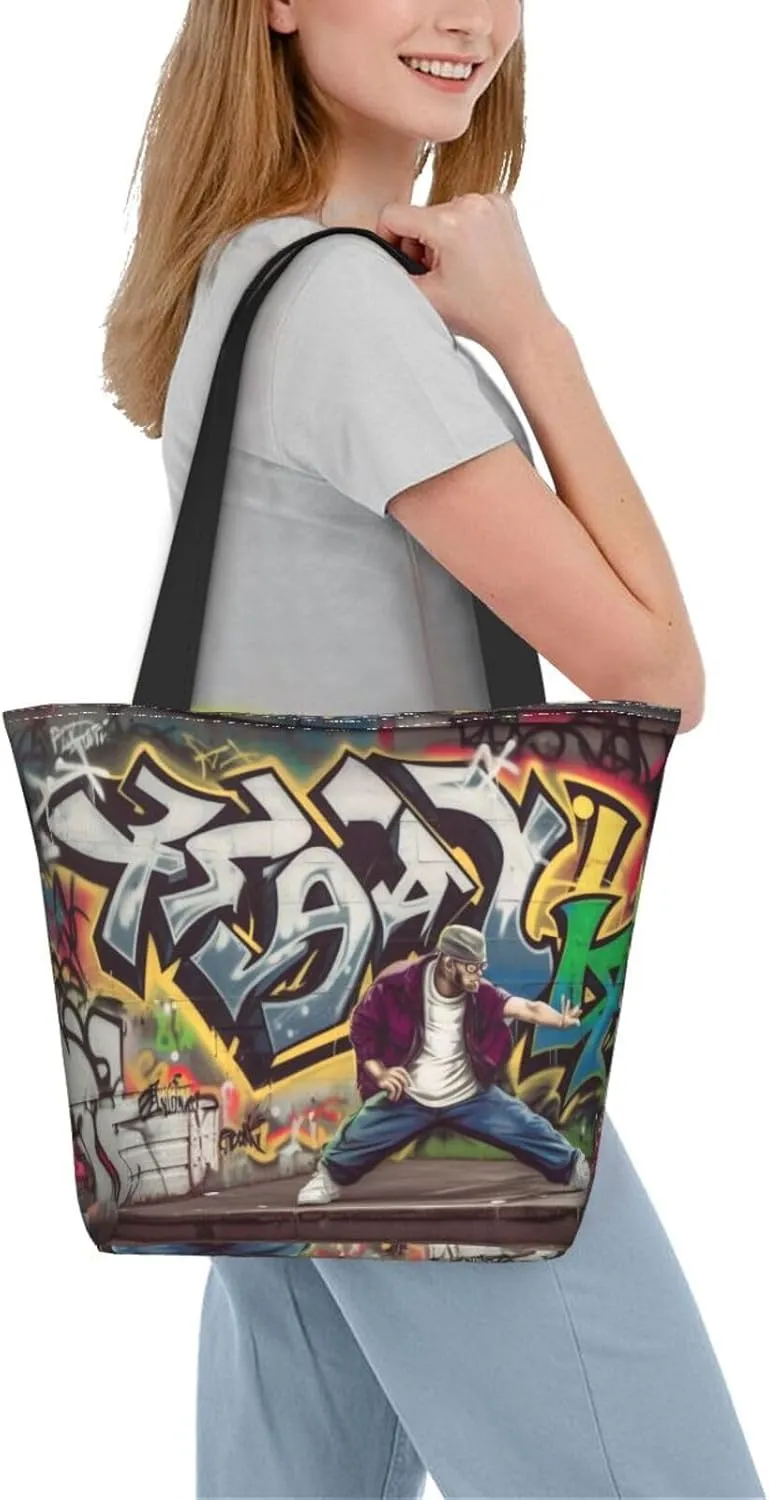 Women's Shoulder Bag with Karate Boy Vector Changeable Belt Color Printed Handbag Tote Bag Shopping Bags