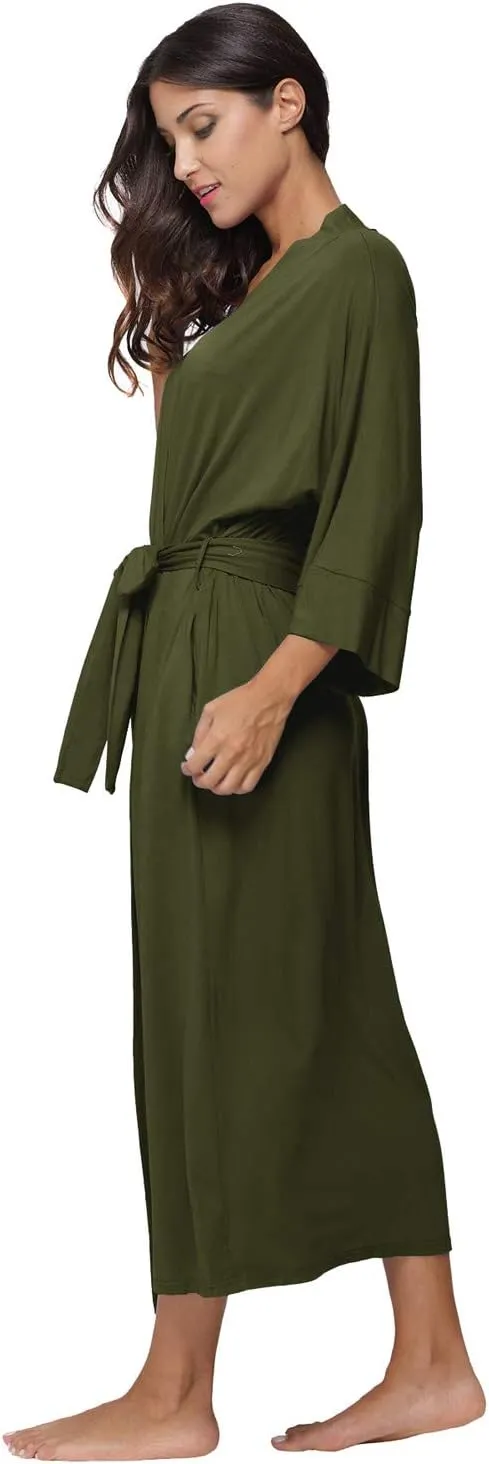 Women's Soft Robes Long Bath Robes Full Length Kimonos Sleepwear Dressing Gown,Solid Color