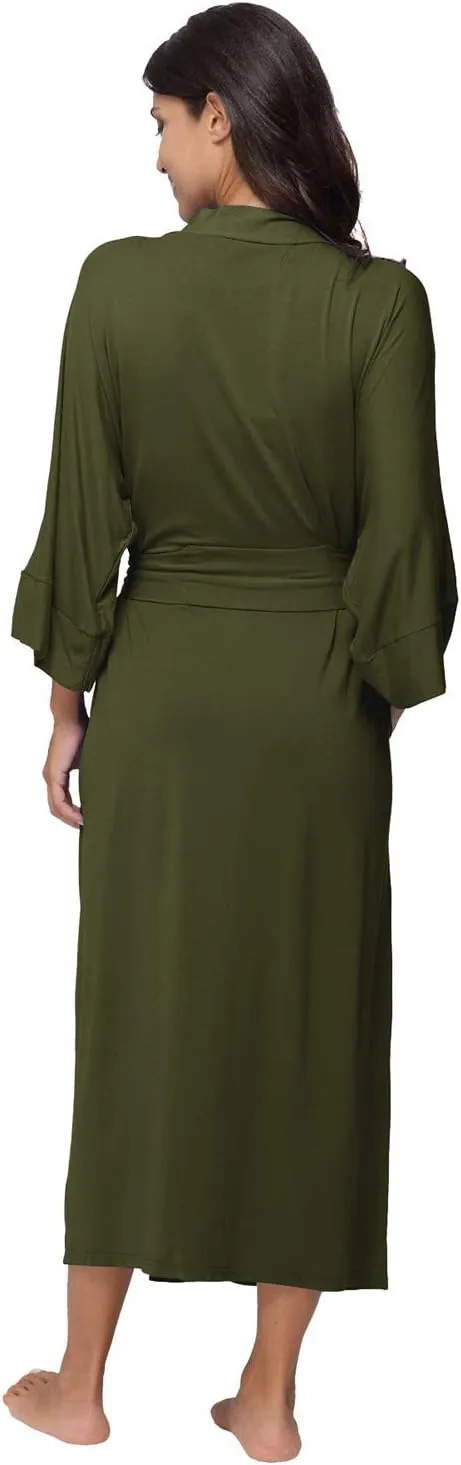 Women's Soft Robes Long Bath Robes Full Length Kimonos Sleepwear Dressing Gown,Solid Color