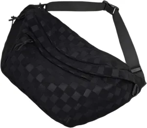 Women's Summer Fashionable Plaid Pattern Zipper Belt Bag,Women's Large Capacity Shoulder Messenger Bag Waist Bag(Black)