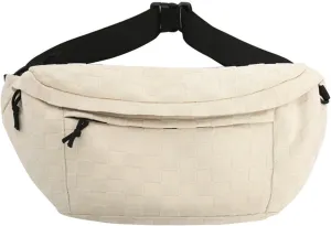 Women's Summer Fashionable Plaid Pattern Zipper Belt Bag,Women's Large Capacity Shoulder Messenger Bag Waist Bag(White)
