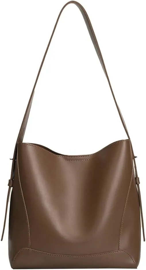 Women's Trendy Tote Bag Vegan Leather Shoulder Crossbody Purse Large Bucket Handbag Soft Top Handle Satchel