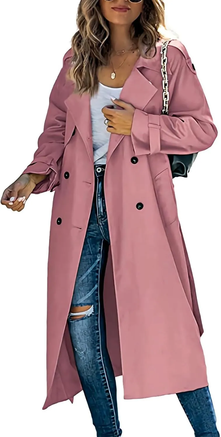 Womens Waterproow Trench Coat Winter Womens Jacket Lapel Slim Women'S Coat Fall Fashion Oversized Womens Winter