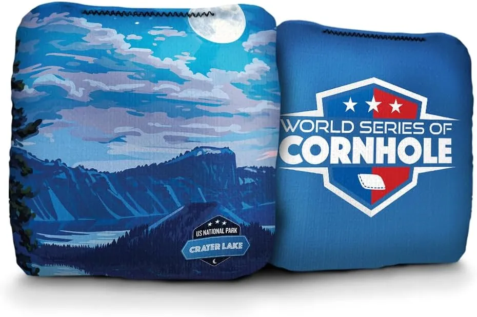 World Series of Cornhole Official Bags - Professional Corn Hole Bags - Dual Sided Bean Bags Pack of 4 - Fabrics Speeds (Front 2, Back 9)
