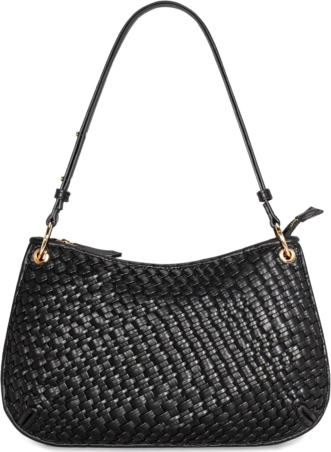 Woven Bag for Women, Small Hobo Purse, Fashion Shoulder Tote, PU Leather Handmade
