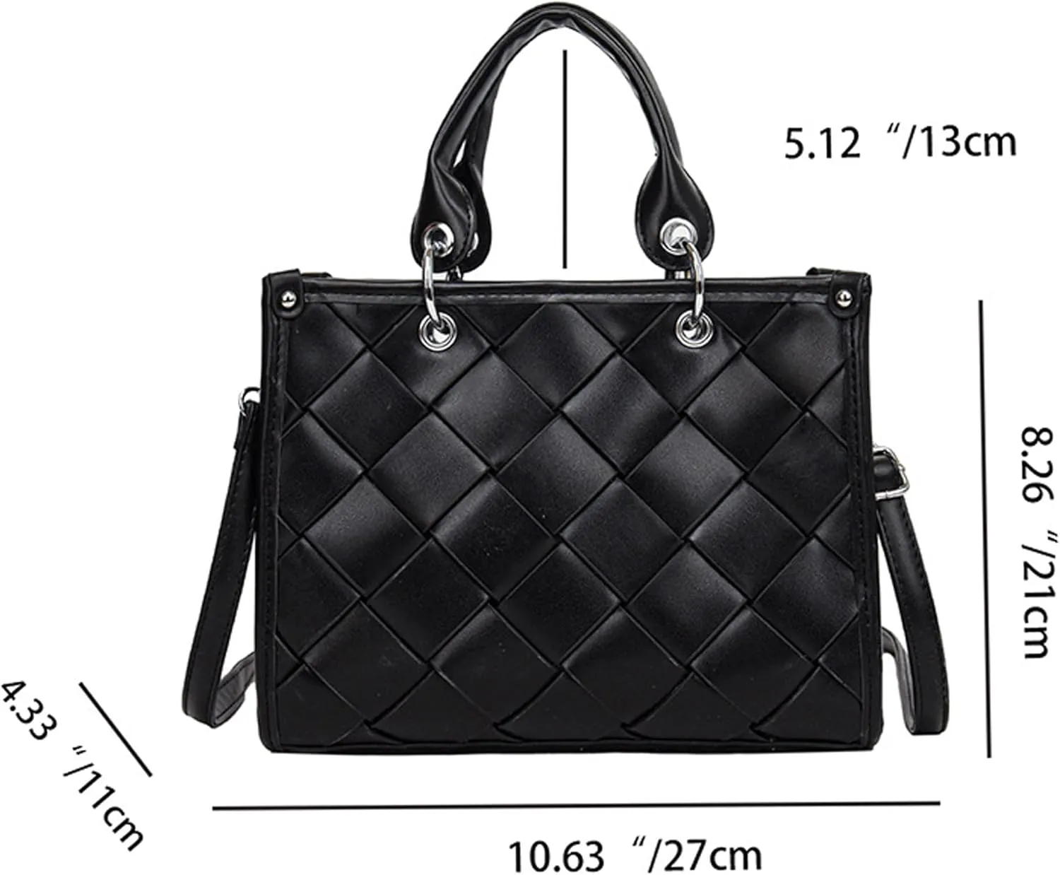 Woven Tote Bag for Women Vegan Leather Top Handle Summer Beach Purses and Handbags Handmade Shoulder Bag Crossbody
