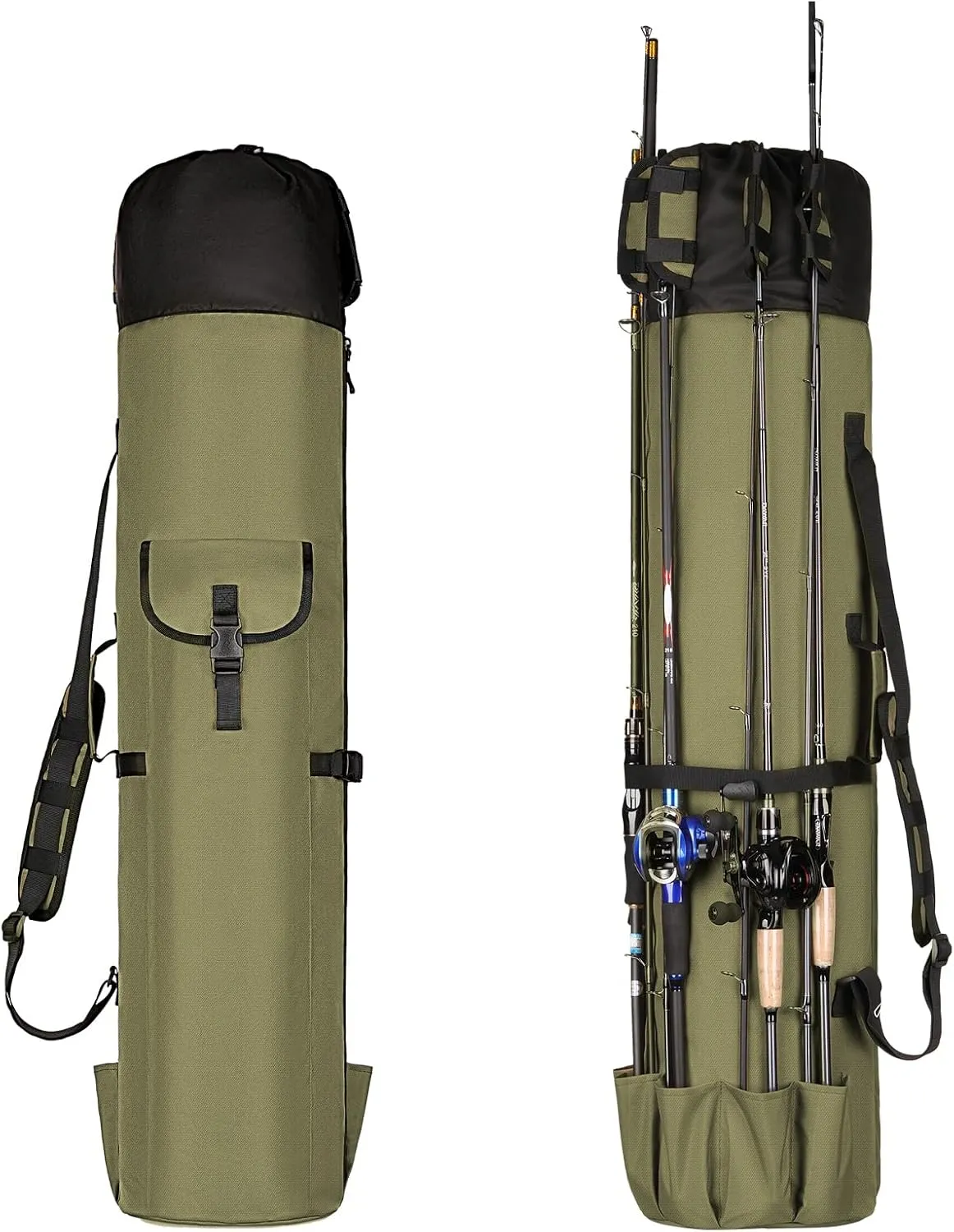 Wowelife Fishing Rod Carrier - Pole Bag Reel Organizer Case Storage for Gear, Travel - Gifts for Men, Family