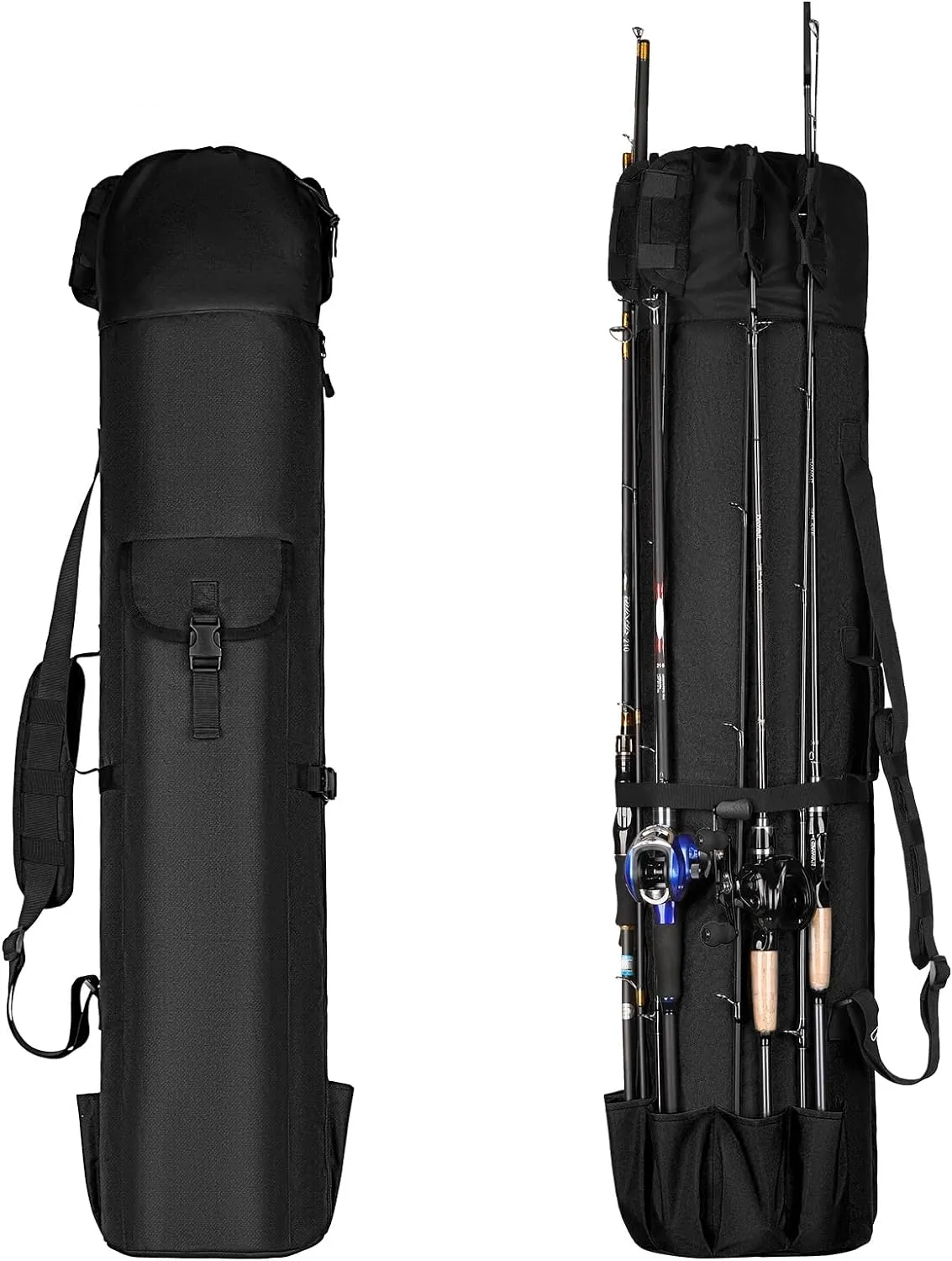 Wowelife Fishing Rod Carrier - Pole Bag Reel Organizer Case Storage for Gear, Travel - Gifts for Men, Family