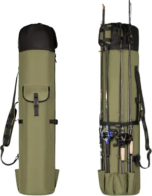 Wowelife Fishing Rod Carrier - Pole Bag Reel Organizer Case Storage for Gear, Travel - Gifts for Men, Family