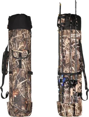 Wowelife Fishing Rod Carrier - Pole Bag Reel Organizer Case Storage for Gear, Travel - Gifts for Men, Family