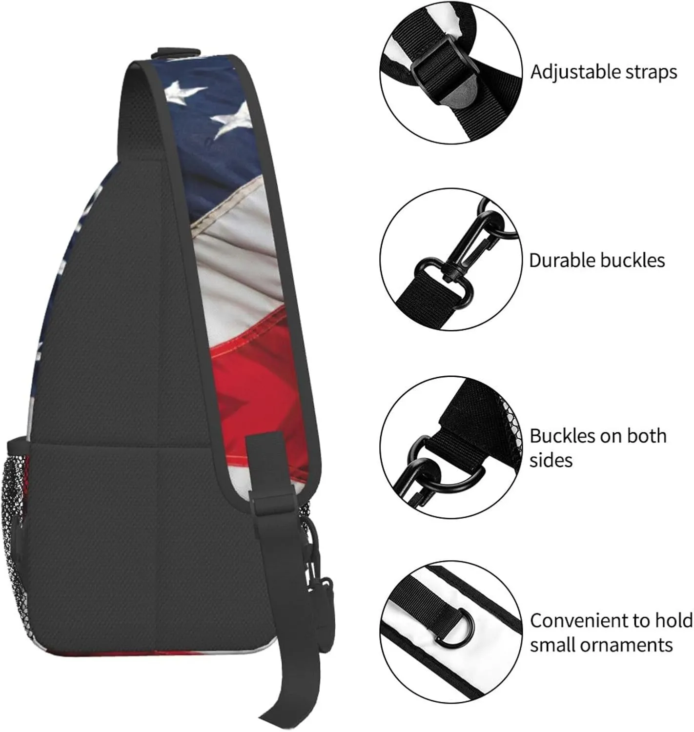 WURTON Beach Clear Sea Sand Print Crossbody Sling Backpack Sling Bag Travel Hiking Chest Bag Daypack