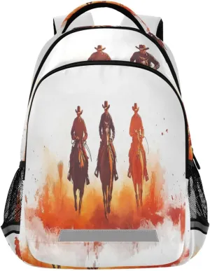 xigua Desert Troops Cowboy under Sunset Students Backpack,School Bookbag with Reflective Stripe,Waterproof Laptop Backpack for Children Outdoor Camping Travel Daypack Casual Bags255
