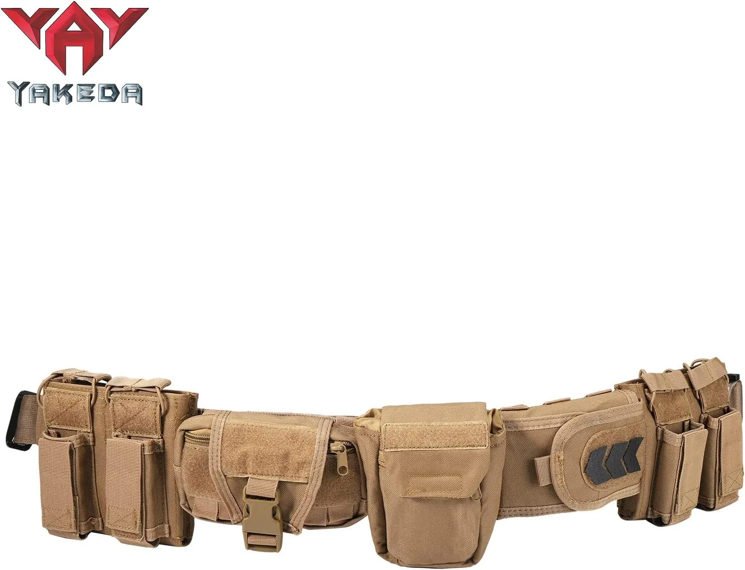 YAKEDA Tactical Battle Belts for Men- Quick Release Trigger Airsoft Belt Heavy Duty Belts with Pouches 7 PCS