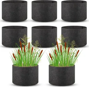 Yinder 8 Pack 12 x 8 Inch Pond Plant Pots Lily Plant Pot Garden Aquatic Plant Pots for Pond 5 Gallon Grow Bags Black Fabric Pots Floating Plant Containers for Lily Planting Aquatic Plants