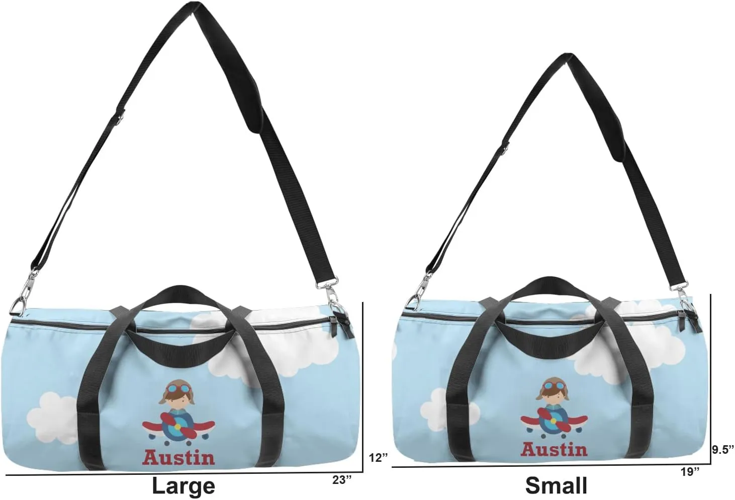 YouCustomizeIt Personalized Airplane & Pilot Duffel Bag