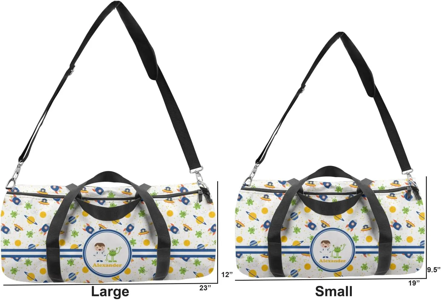YouCustomizeIt Personalized Boy's Space Themed Duffel Bag