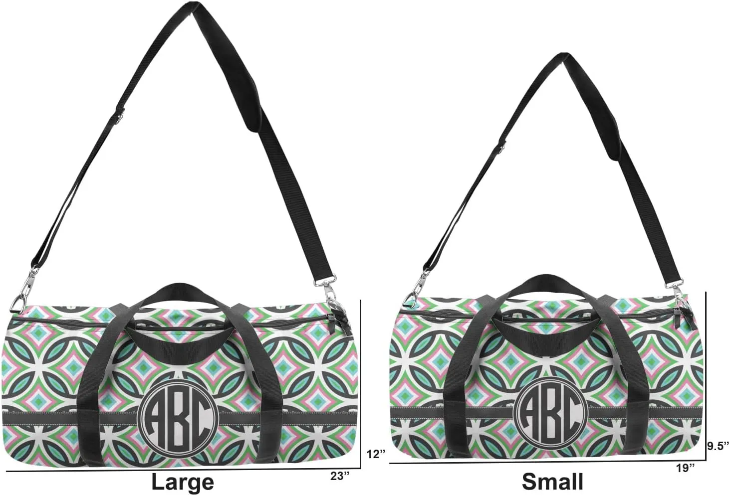 YouCustomizeIt Personalized Geometric Circles Duffel Bag