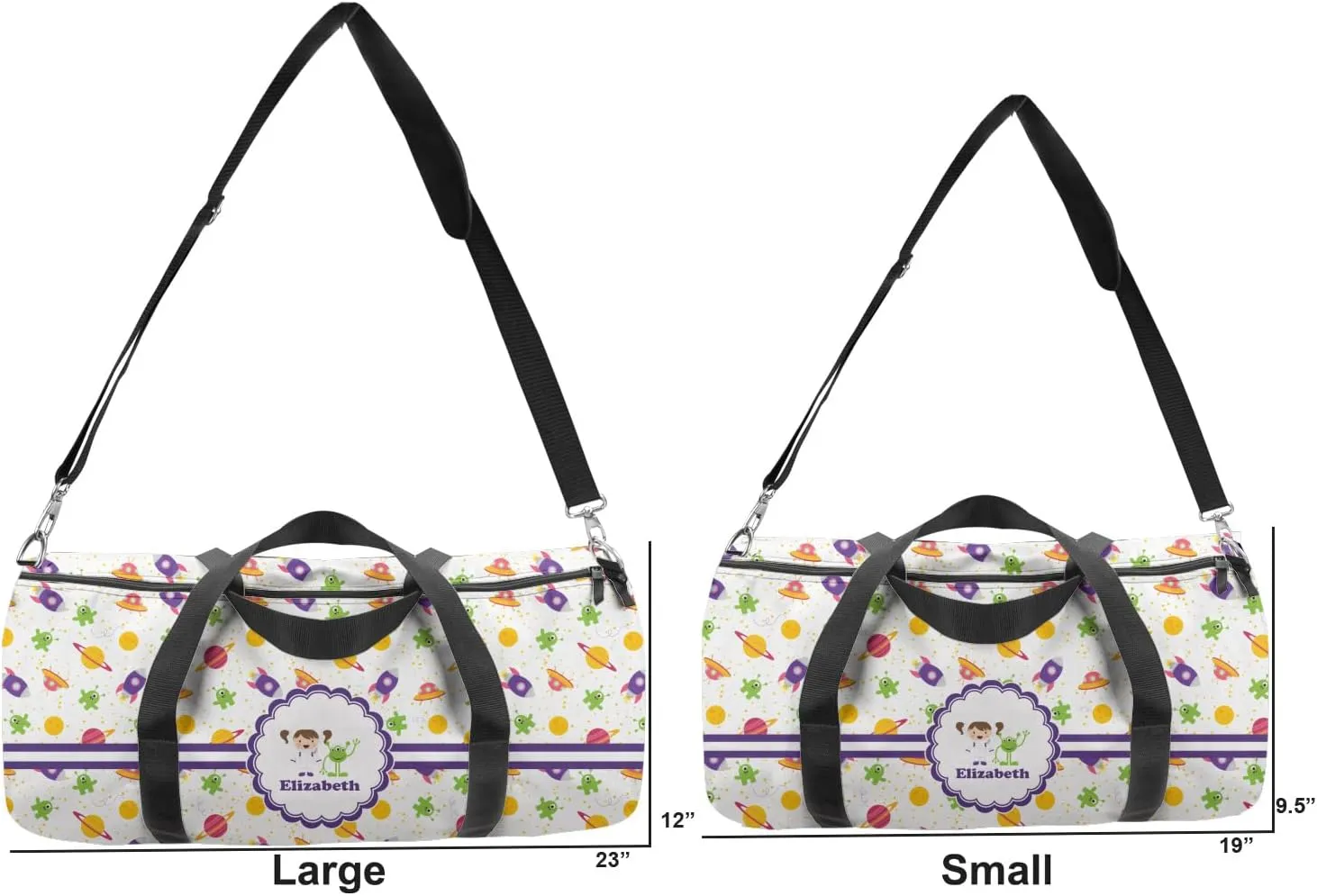 YouCustomizeIt Personalized Girls Space Themed Duffel Bag