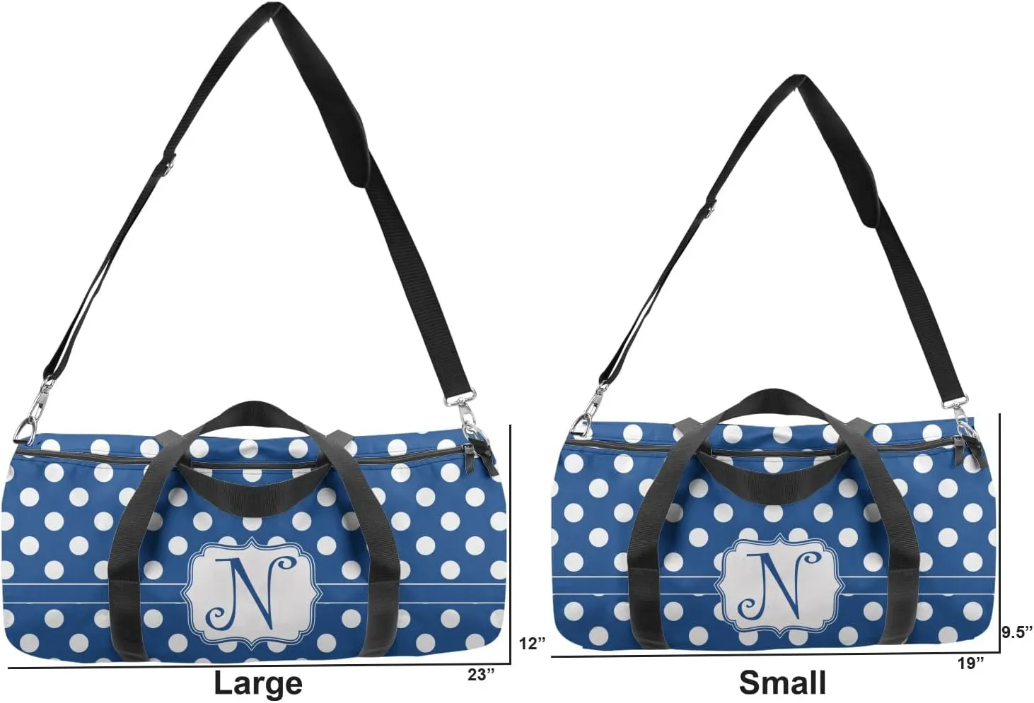 YouCustomizeIt Personalized Polka Dots Duffel Bag