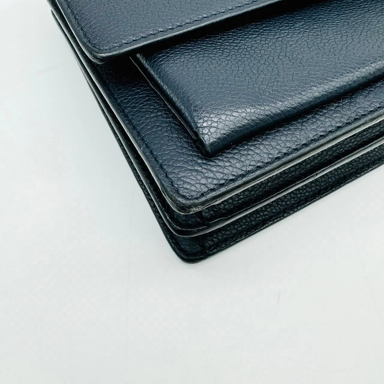 YSL Shoulder Bag Leather Navy Sunset Medium