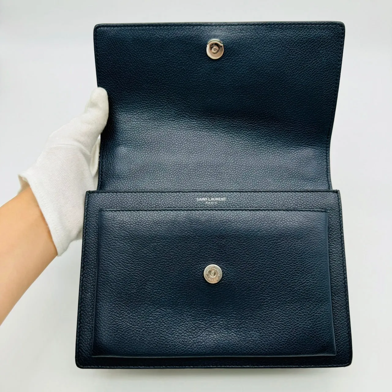 YSL Shoulder Bag Leather Navy Sunset Medium