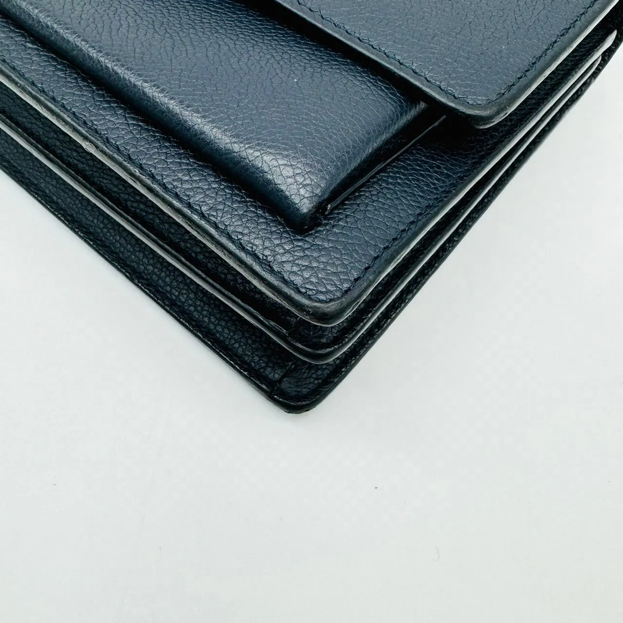 YSL Shoulder Bag Leather Navy Sunset Medium