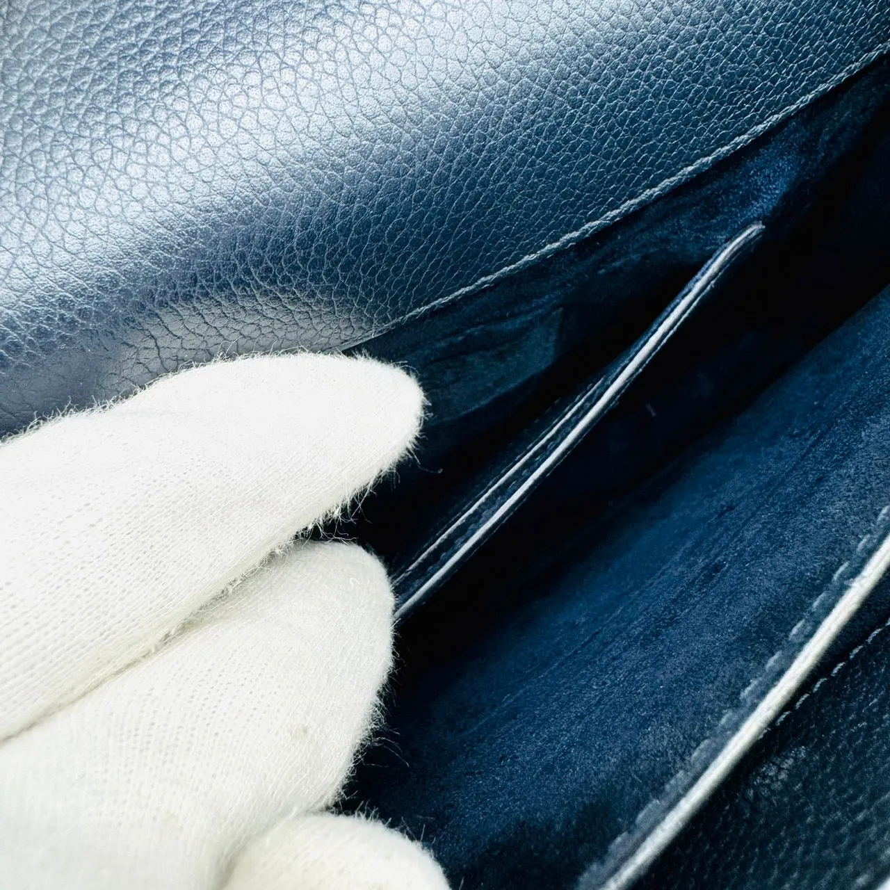 YSL Shoulder Bag Leather Navy Sunset Medium