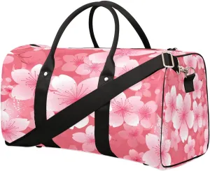 Yzrwebo Print Cherry Blossom Travel Duffle Bag for Men Women Flower Petals Overnight Weekender Bag Foldable Travel Duffel Bag Large Sports Gym Bag Waterproof Luggage Tote Bag Tear Resistant