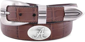 Zeppelin Products Inc. NCAA Alabama Crimson Tide Crocodile Tip Leather Concho Belt